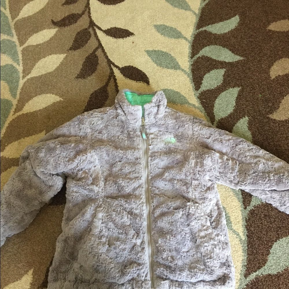The North Face Kids Mint/Grey Reversible Jacket size 14 - Picture 3 of 10